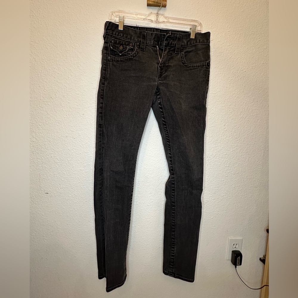 True Religion Brand Jeans Straight Fit Black Size 29